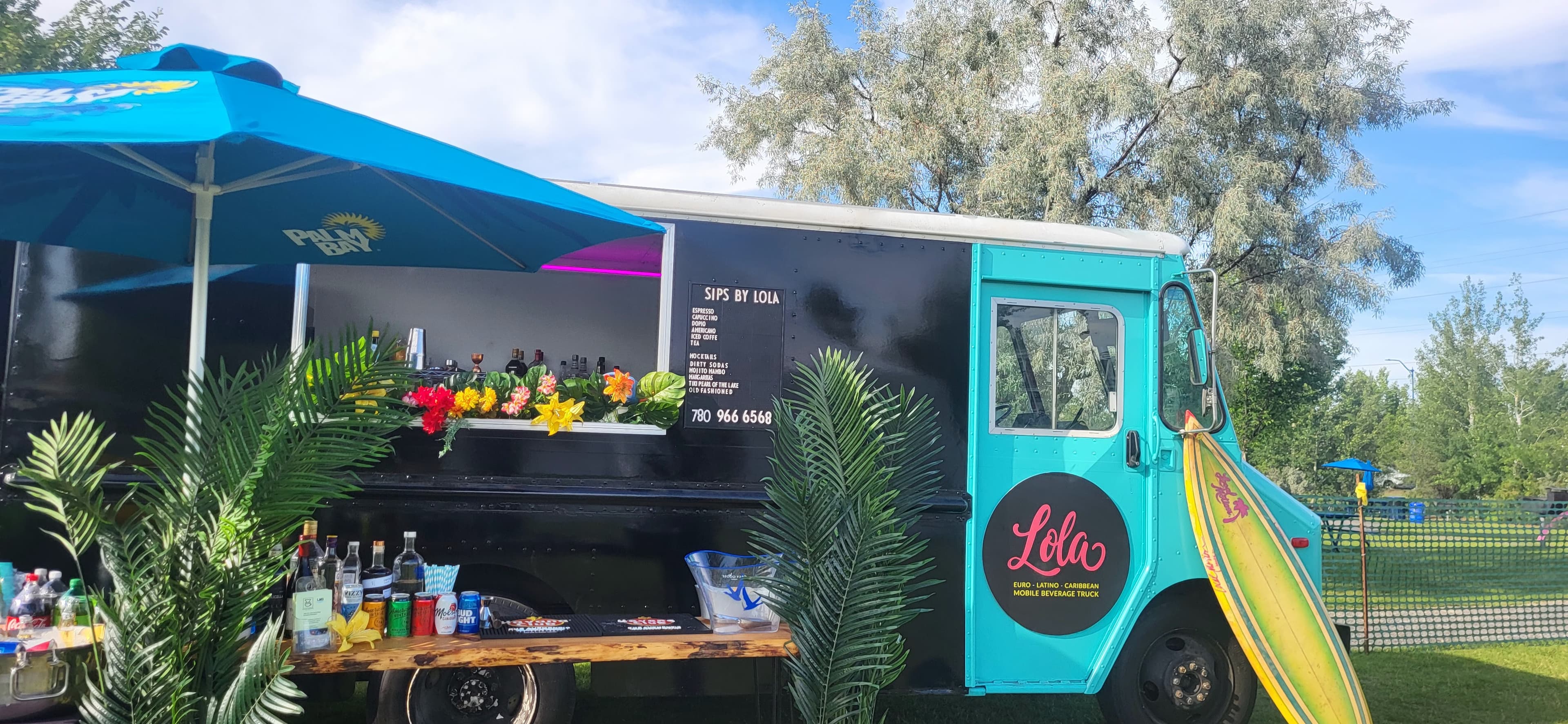 Mobile bartending truck setup